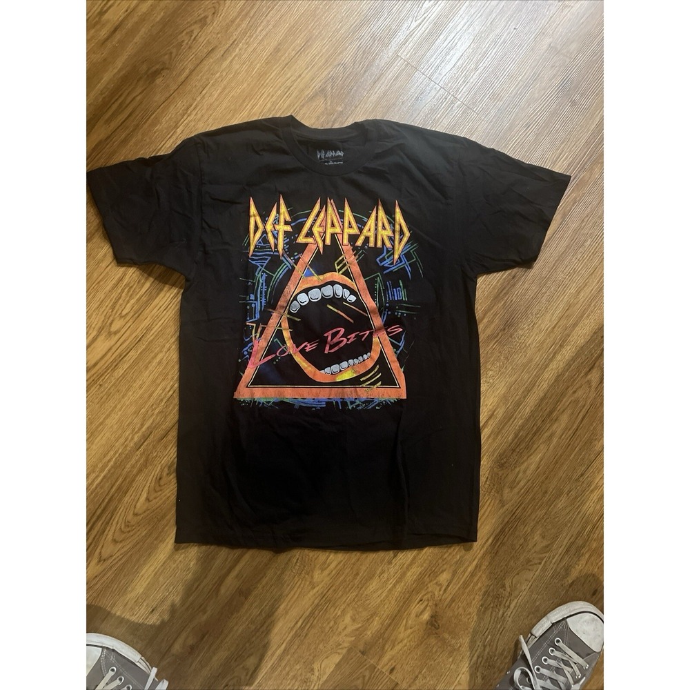 Def Leppard Tshirt Love‎ Bites, Black 2 Sided Logo Size Large